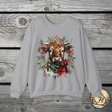 1 Highlander Cow Christmas Edition Unisex Heavy Blend Crewneck Sweatshirt!