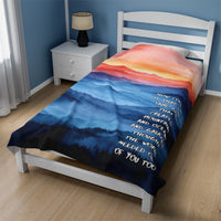 Velveteen Plush Blanket - Sunset with Inspirational Quote! The World Needs One of You!