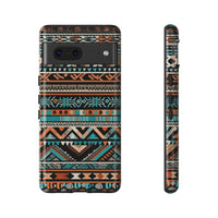 Teal and Orange Aztec Tough Cases! Cellphone Cases! Multiple Sizes Available! Apple iPhone, Samsung Galaxy, and Google Pixel devices!