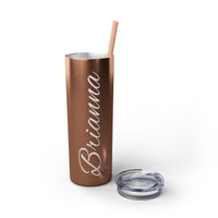 Custom Name Personalized Tumblers Skinny Tumbler with Straw, 20oz! Cursive Writing Option!