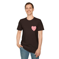 Valentines Day Pink Plaid Heart Basics Wear Anywhere Unisex Graphic Tee! All New Heather Colors!!! Free Shipping!!!