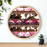 Western Pink Cow Print Wall Clock! Perfect For Gifting! Free Shipping!!! 3 Colors Available!