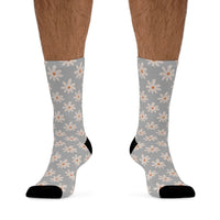 Grey Daisy Unisex Eco Friendly Recycled Poly Socks!!! Free Shipping!!! 58% Recycled Materials!