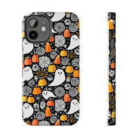 Spider Webs and Candy Corn Little Ghost Halloween Tough Phone Cases! Fall Vibes!