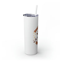 Boot Scootin Spooky Retro Ghost Printed Skinny Tumbler with Straw, 20oz! Multiple Colors! Halloween!