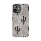 Grey Acid Wash Cactus Western Tough Phone Cases!