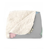 Pastel Happy Little Retro Ghost Sherpa Fleece Blanket! Halloween!