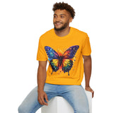 Spring Rainbow Butterfly Unisex Graphic Tees! Spring Vibes! All New Heather Colors!!! Free Shipping!!!