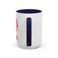 Disco Fox I Love You Valentines Day Accent Coffee Mug (11, 15oz)! Free Shipping! Microwave and Dishwasher Safe! BPA Free