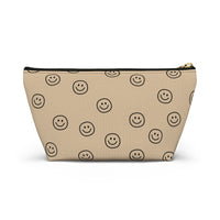 Cream Smiley Accessory Pouch, Check Out My Matching Weekender Bag! Free Shipping!!!