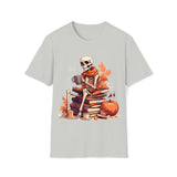 Halloween Vintage Skeleton Coffee and Books Unisex Graphic Tees! Fall Vibes!