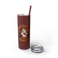 Boot Scootin Spooky Retro Ghost Printed Skinny Tumbler with Straw, 20oz! Multiple Colors! Halloween!