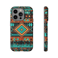 Turquoise Aztec Tough Cases! Cellphone Cases! Multiple Sizes Available! Apple iPhone, Samsung Galaxy, and Google Pixel devices!