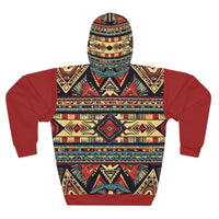 Reds Tans and Browns Aztec Unisex Pullover Hoodie! All Over Print! New!!!