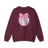 Valentines Day Sweatshirt Xoxo Disco Coquette/Back Printed