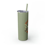 Boot Scootin Spooky Retro Ghost Printed Skinny Tumbler with Straw, 20oz! Multiple Colors! Halloween!