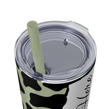 Custom Personalized Cow Printed Skinny Tumbler with Straw, 20oz! Multiple Colors!