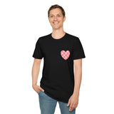 Valentines Day Pink Plaid Heart Basics Wear Anywhere Unisex Graphic Tee! All New Heather Colors!!! Free Shipping!!!