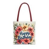 Happy Birthday Floral Tote Bag! Re-use/Re-cycle!