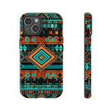 Turquoise Aztec Tough Cases! Cellphone Cases! Multiple Sizes Available! Apple iPhone, Samsung Galaxy, and Google Pixel devices!