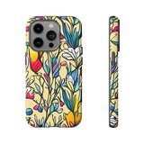 Blue and Yellow Floral Tulips Phone Cases! New!!! Over 40 Phone Sizes To Choose From! Free Shipping!!!