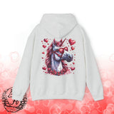 Pink Unicorn With Sunglasses Back Designs Unisex Heavy Blend Hooded Sweatshirt! Free Shipping!!!