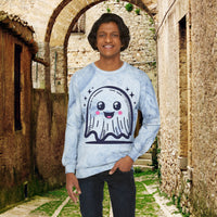 Happy Ghost Unisex Color Blast Crewneck Sweatshirt! All New Comfort Colors!!! Halloween! Free Shipping!