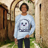 Happy Ghost Unisex Color Blast Crewneck Sweatshirt! All New Comfort Colors!!! Halloween! Free Shipping!