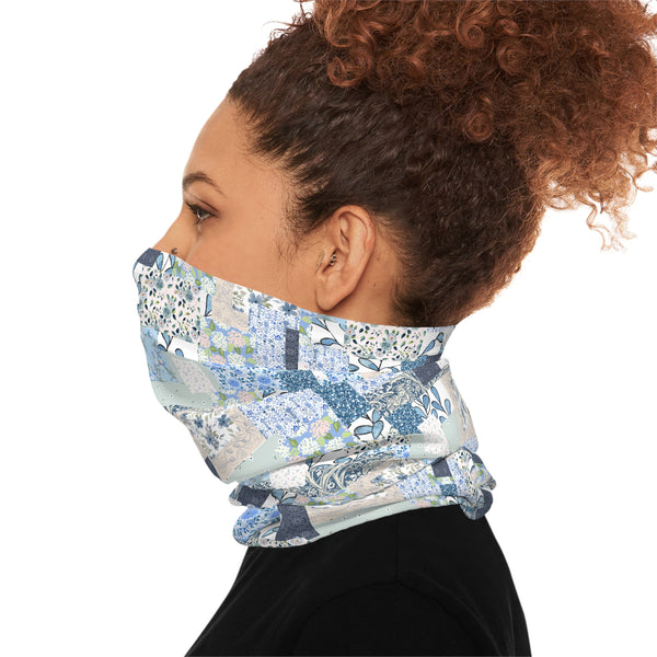 Blue Quilt Print Lightweight Neck Gaiter! 4 Sizes Available! Free Shipping! UPF +50! Great For All Outdoor Sports!