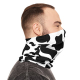 Black and White Cow Print Lightweight Neck Gaiter! 4 Sizes Available! Free Shipping! UPF +50! Great For All Outdoor Sports!