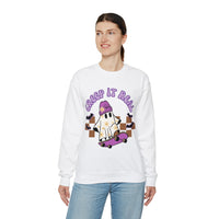 Creep it Real Skate Boarding Retro Ghost Unisex Heavy Blend Crewneck Sweatshirt! Halloween! Fall Vibes!