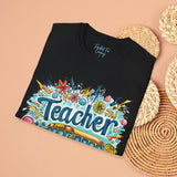 The Teacher Floral School Bus Unisex Graphic Tees! All New Heather Colors!!! Free Shipping!!! Back To School!