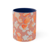 Boho Orange Florals Accent Coffee Mug, 11oz! Free Shipping! Great For Gifting! Lead and BPA Free!