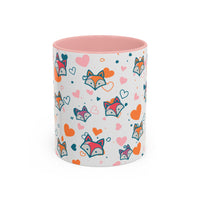 Coffee Mug - Fox Heart Medley Valentines Day Mug (11, 15oz)