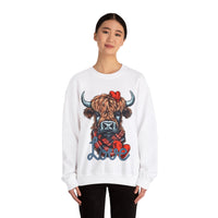 Valentines Day Highlander Cow Love Unisex Sweatshirt! Retro! Plus Sizes Available!