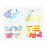 Sand Castle, Watermelon, Crab Summertime Sticker Sheets! Free Shipping!