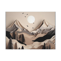 Western/Boho Mountain Scenery in Blacks and Browns Canvas Gallery Wraps!