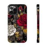 White and Red Roses Gothic Inspired Halloween Tough Phone Cases! Fall Vibes!