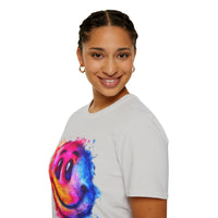 Happy Face Rainbow Unisex Graphic Tees! Summer Vibes! All New Heather Colors!!! Free Shipping!!!