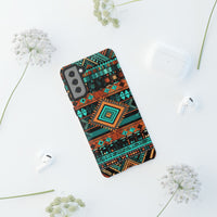 Turquoise Aztec Tough Cases! Cellphone Cases! Multiple Sizes Available! Apple iPhone, Samsung Galaxy, and Google Pixel devices!