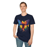 Spring Rainbow Butterfly Unisex Graphic Tees! Spring Vibes! All New Heather Colors!!! Free Shipping!!!