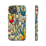 Blue and Yellow Floral Tulips Phone Cases! New!!! Over 40 Phone Sizes To Choose From! Free Shipping!!!