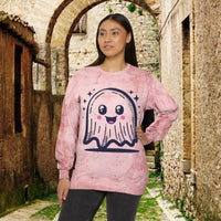 Happy Ghost Unisex Color Blast Crewneck Sweatshirt! All New Comfort Colors!!! Halloween! Free Shipping!