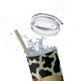 Your So Golden Butterfly Cow Printed Skinny Tumbler with Straw, 20oz! Multiple Colors!