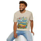 The Teacher Floral School Bus Unisex Graphic Tees! All New Heather Colors!!! Free Shipping!!! Back To School!