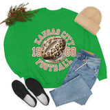 Kansas City Football Leopard Print Football Unisex Heavy Blend Crewneck Sweatshirt! Football Season!