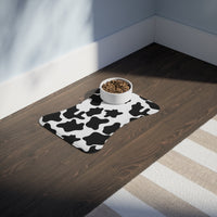 Black and White Cow Print Pet Feeding Mats! Dog and Cat Shapes! Foxy Pets! Free Shipping!!!