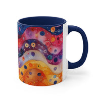 Boho Watercolor Waves Accent Coffee Mug, 11oz! Free Shipping! Great For Gifting! Lead and BPA Free!