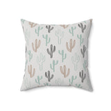 Western/Boho Grey Botanical Cactus Square Pillow!