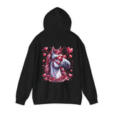 Pink Unicorn With Sunglasses Back Designs Unisex Heavy Blend Hooded Sweatshirt! Free Shipping!!!